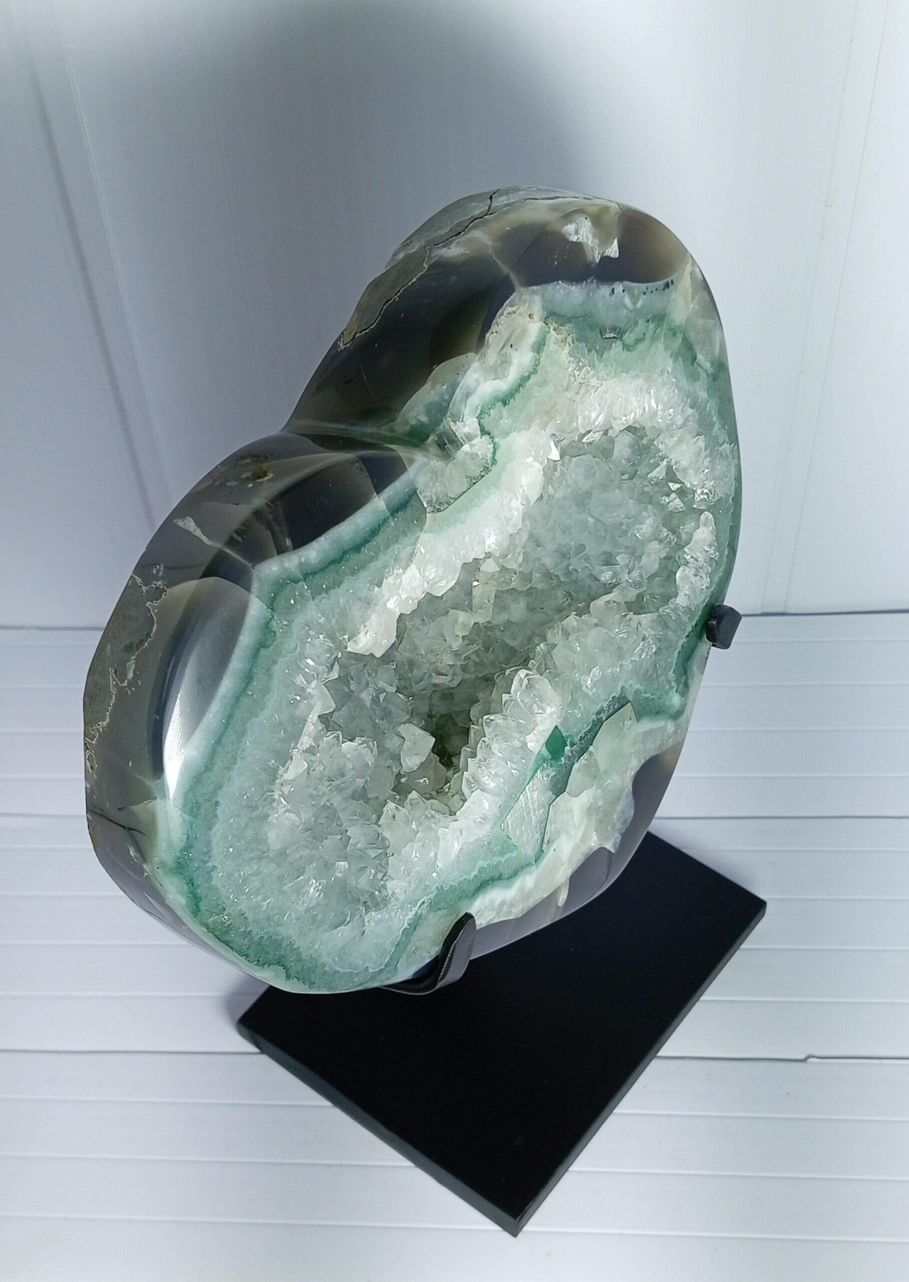 Geoda de Ágata,Cuarzo y Jasper ,Corazón Verde Océano y Cristal. - Imagen 6